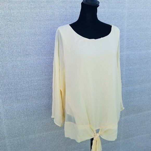 Vince Camuto Long Sleeve See- Through Blouse Women's. Size Large. NWT $89 - Picture 4 of 12